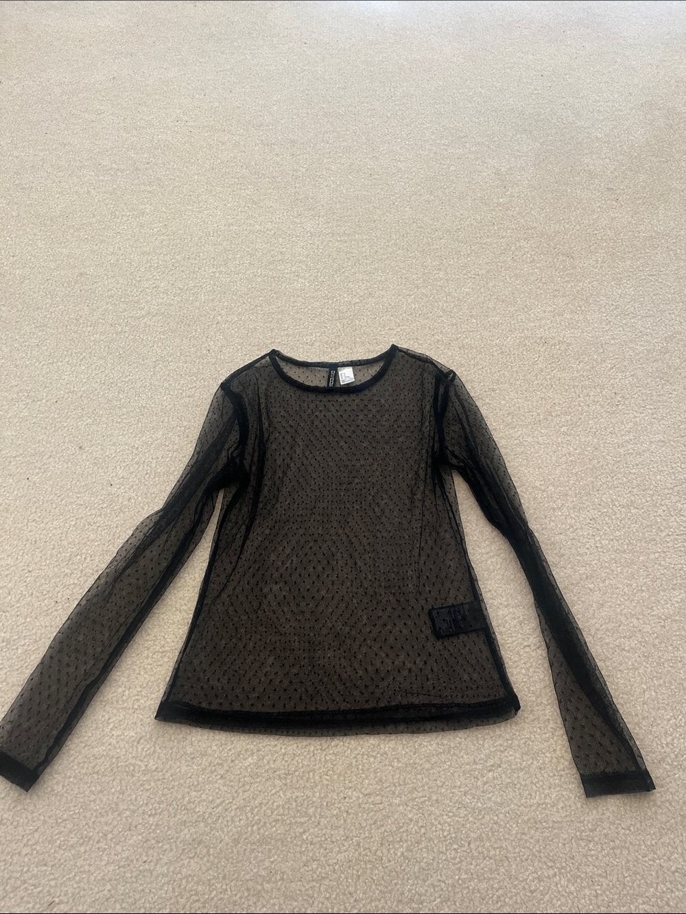 Divided Black SheerMesh Top